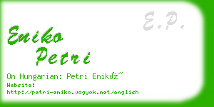 eniko petri business card